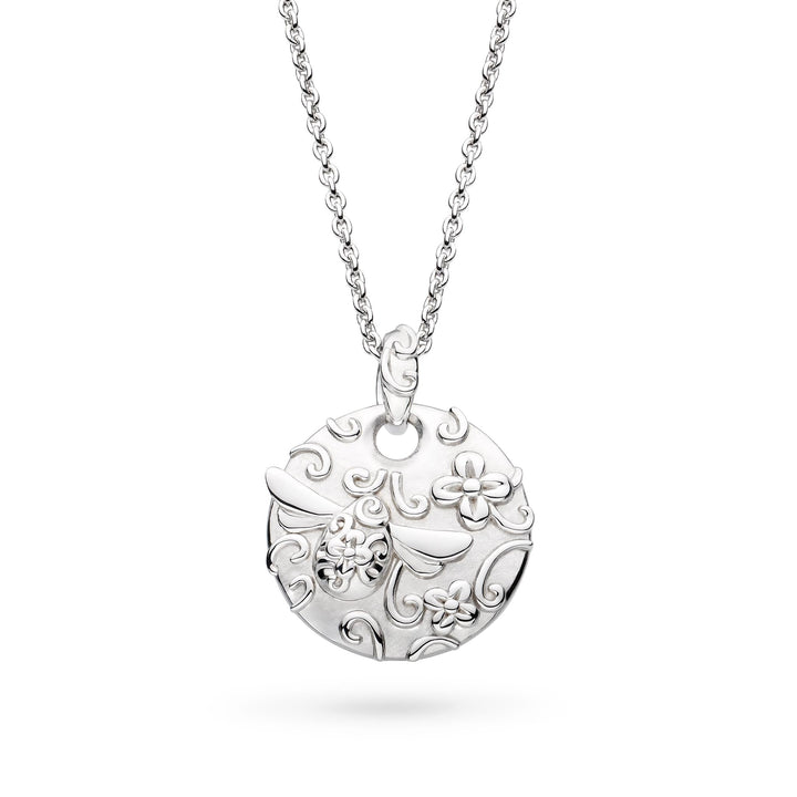 Kit Heath Blossom Flyte Honey Bee Rhodium Plated Disc 18" Necklace 90331RP