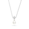 Kit Heath Blossom Flyte Honey Flower  Zirconia Rhodium Plated 18" Necklace 90333FPC