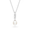 Kit Heath Blossom Flyte Honey Flower  Zirconia Rhodium Plated Oval 18" Necklace 90334FPC