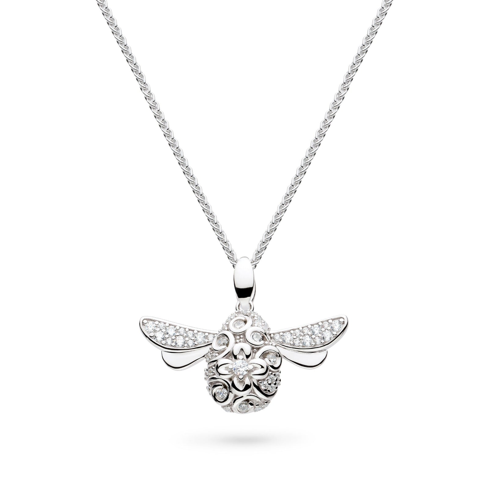 Kit Heath Blossom Flyte Queen Bee Glitz Zirconia Rhodium 20 Necklace 90336CZ