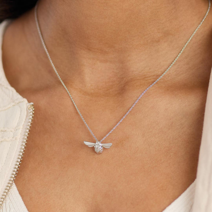 Kit Heath Blossom Flyte Honey Bee Rhodium Plated Midi 18 Necklace 90338RP