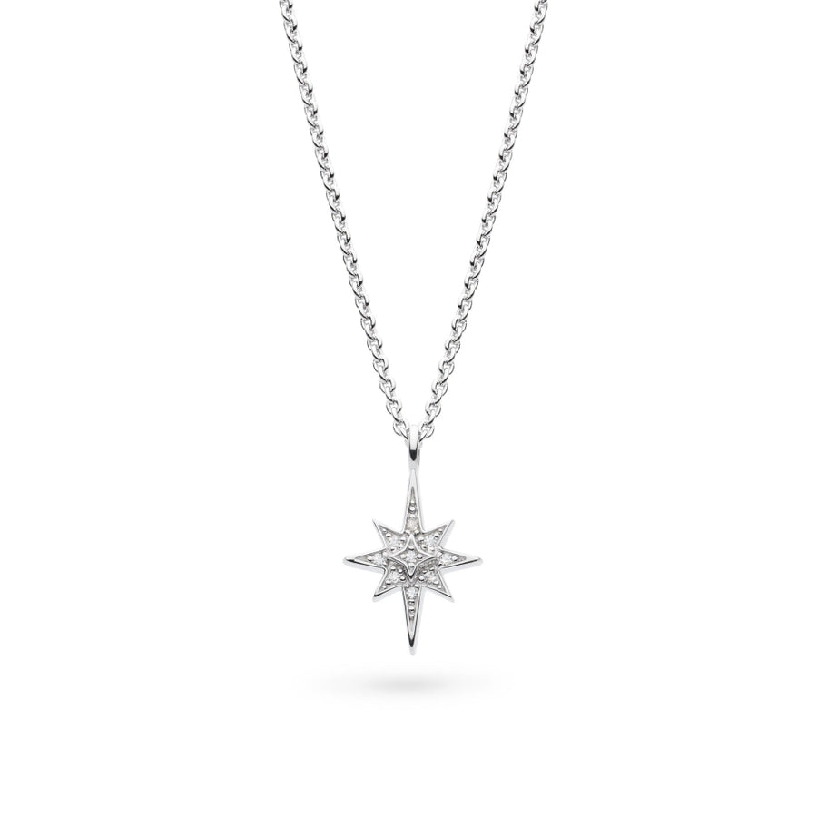 Kit Heath Céleste North Star Zirconia Rhodium Plated Petite 18" Necklace 90455CZ
