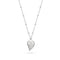 Kit Heath Desire Kiss Precious Pavé Rhodium Plated Heart 18? Ball Chain Necklace 90511WT
