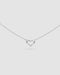 Kit Heath Love Silver Heart Fine Outline Mini 17? Necklace 90530RP