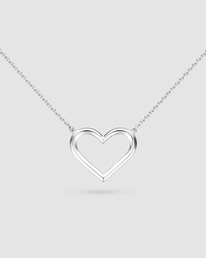 Kit Heath Love Silver Heart Fine Outline 18? Necklace 90535RP