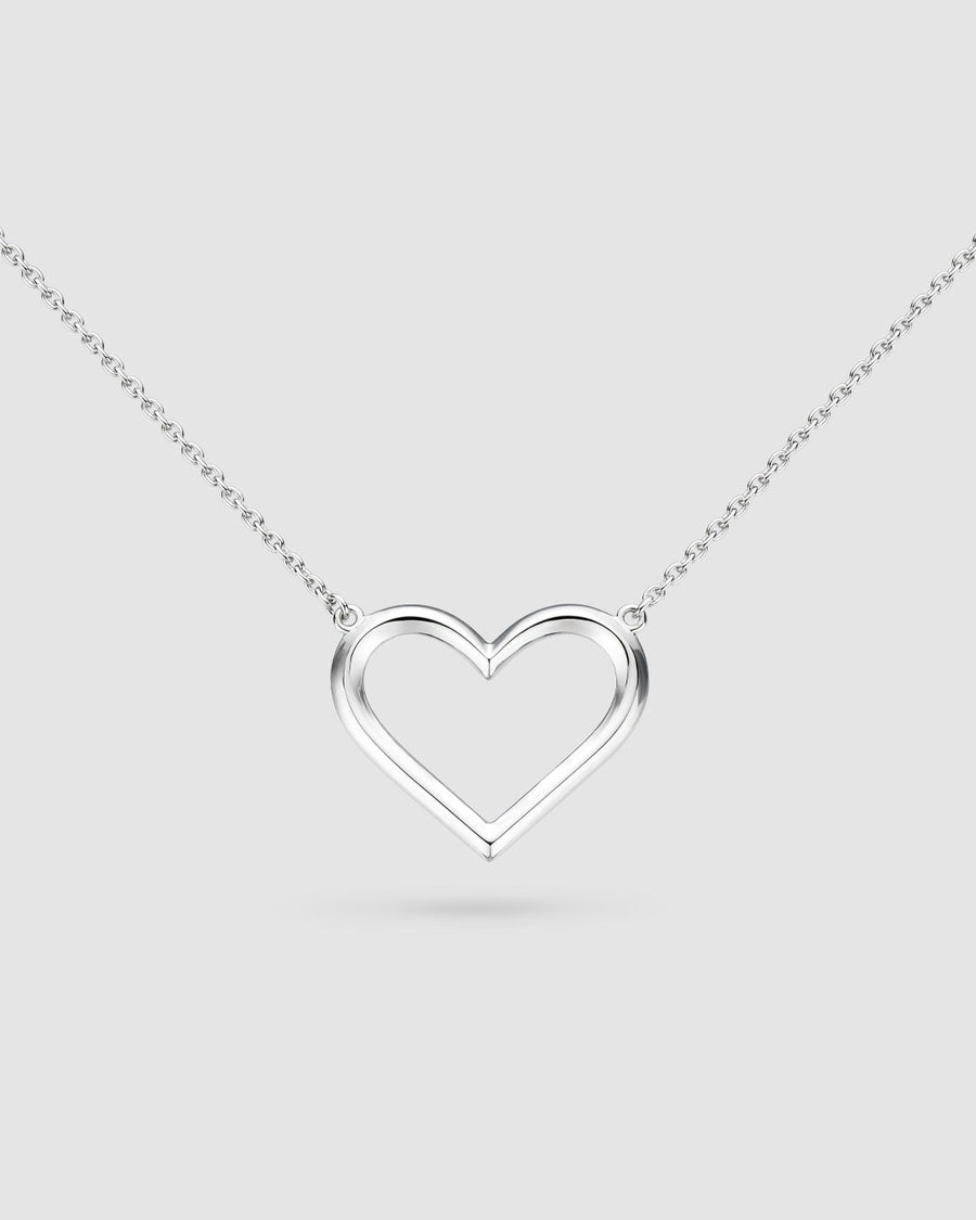 Kit Heath Love Silver Heart Fine Outline 18? Necklace 90535RP