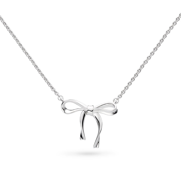 Kit Heath Serenity Ribbon Bow Rhodium Plated 18" Necklace 91188RP