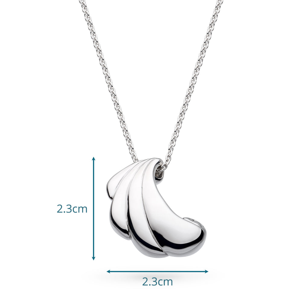 Silver necklace with a pendant on a white background