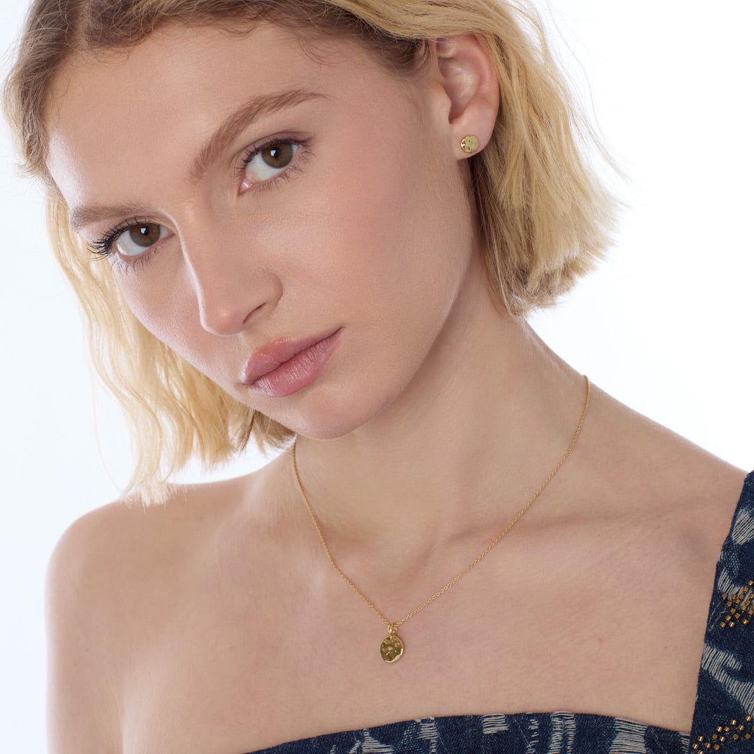 Kit Heath Mirage Reflect Golden GP Round Disc Mini 18 Necklace 91221GD