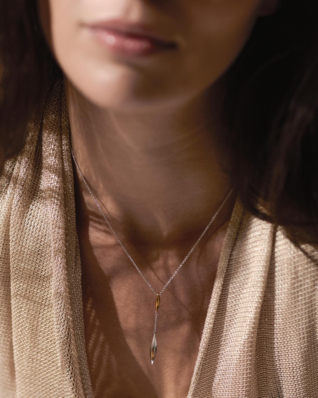 Kit Heath Glint Golden Gold Plated Two-Tone Lariat Style 18? Necklace 91254GRP
