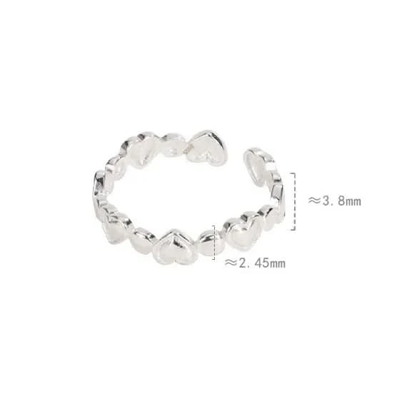 Sterling Silver Interlocking Heart Ring