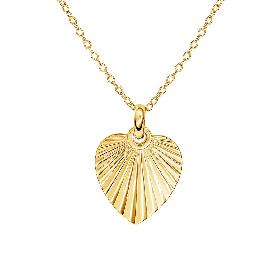Dew Gold Plated Heart Sunburst 18" Necklace 92615GD