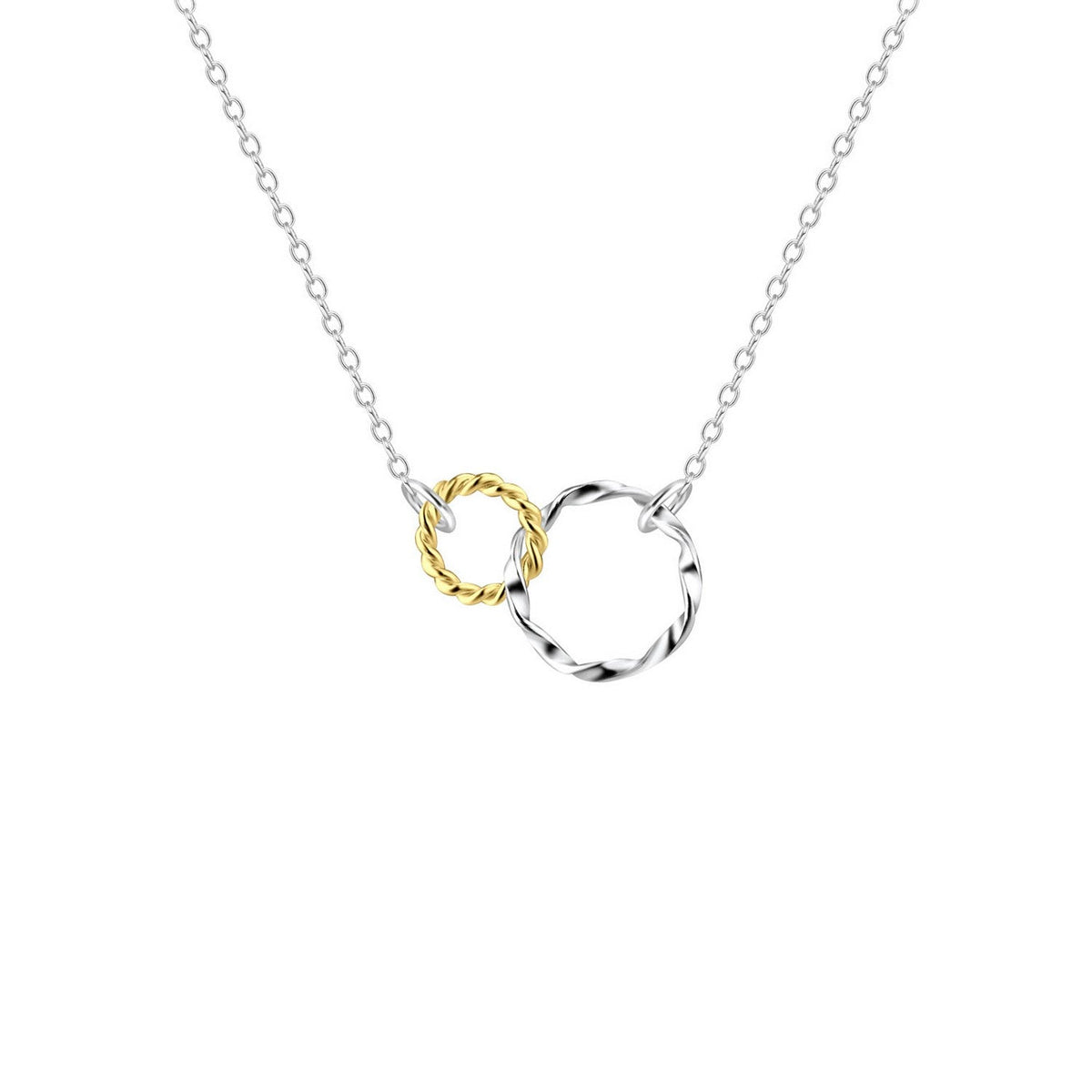 Dew Gold Plated Twisted Circles 18 Inch Necklace