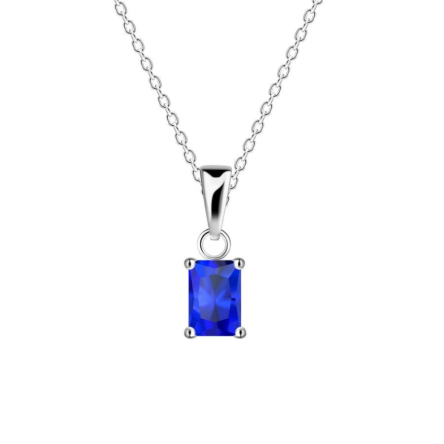 Dew Baguette 4x6mm Blue Zirconia Pendant 92927BLZ