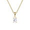 Dew Baguette 4x6mm Gold Plated CZ 18 Inch Necklace