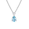 Dew Blue Topaz and Zirconia Teardrop 18" Necklace 92931BTC