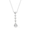 Dew Zirconia Graduated Teardrop Lariat 18" Necklace 92934CZ