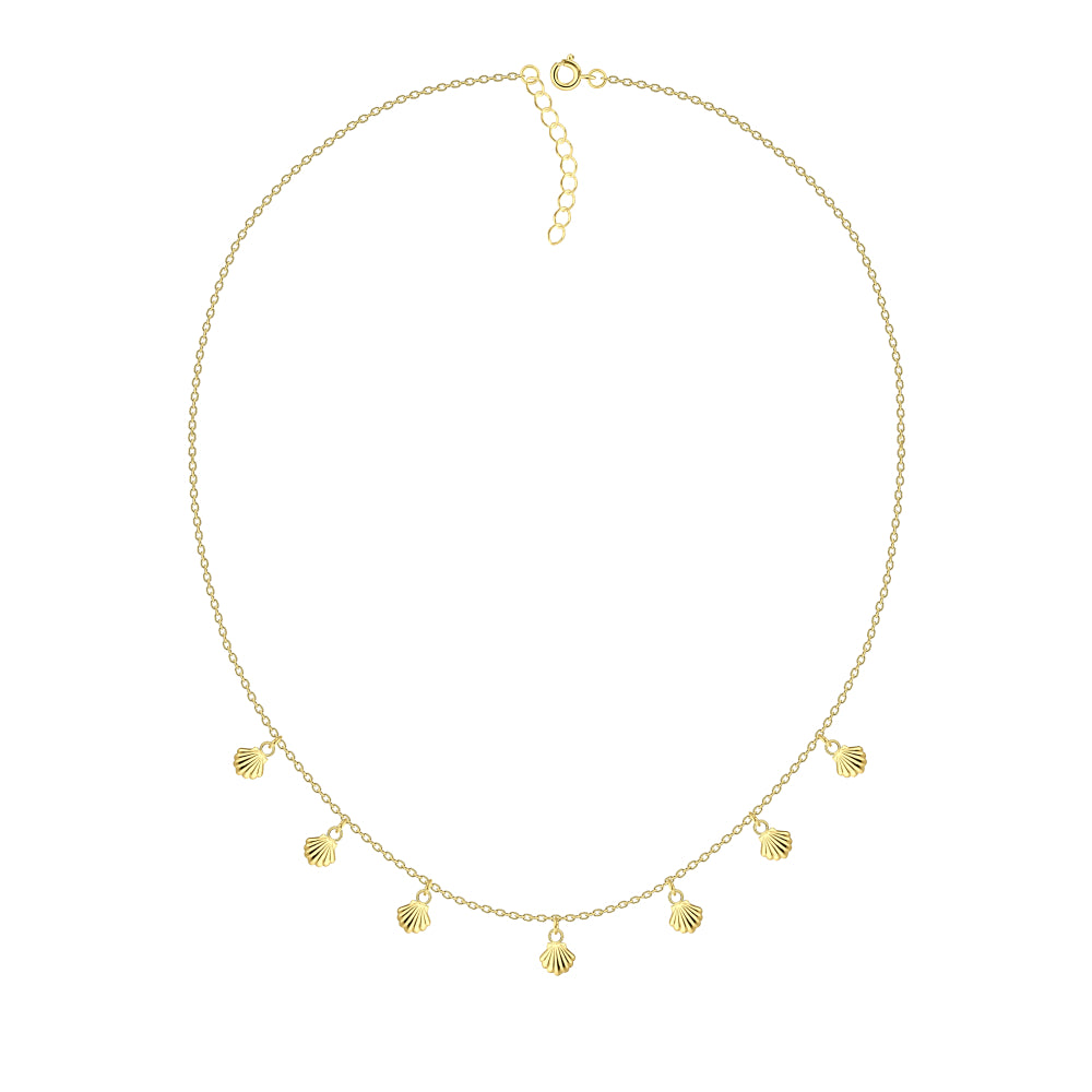 Dew Gold Plated Shell Charm 18" Necklace 93936GD