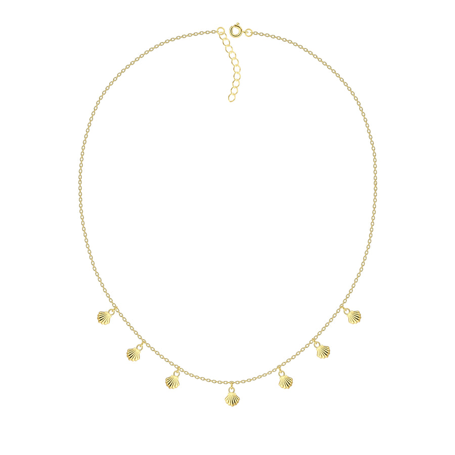 Dew Gold Plated Shell Charm 18" Necklace 93936GD