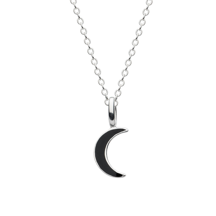 Dew Black Enamel Crescent Moon Pendant 94871BKE