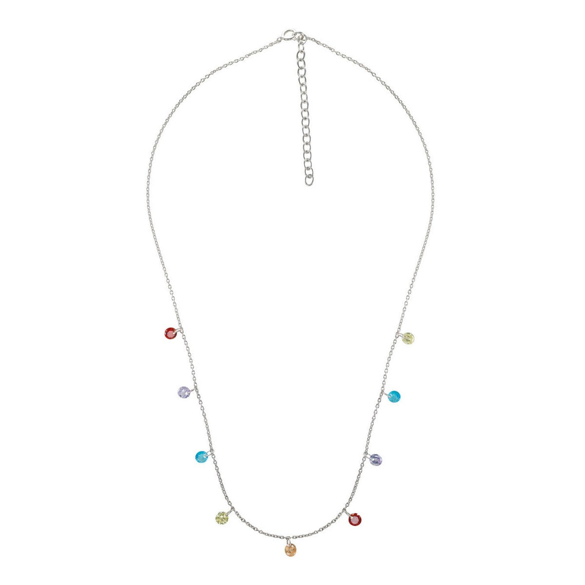 Dew Multi CZ Charm 18 Inch Necklace