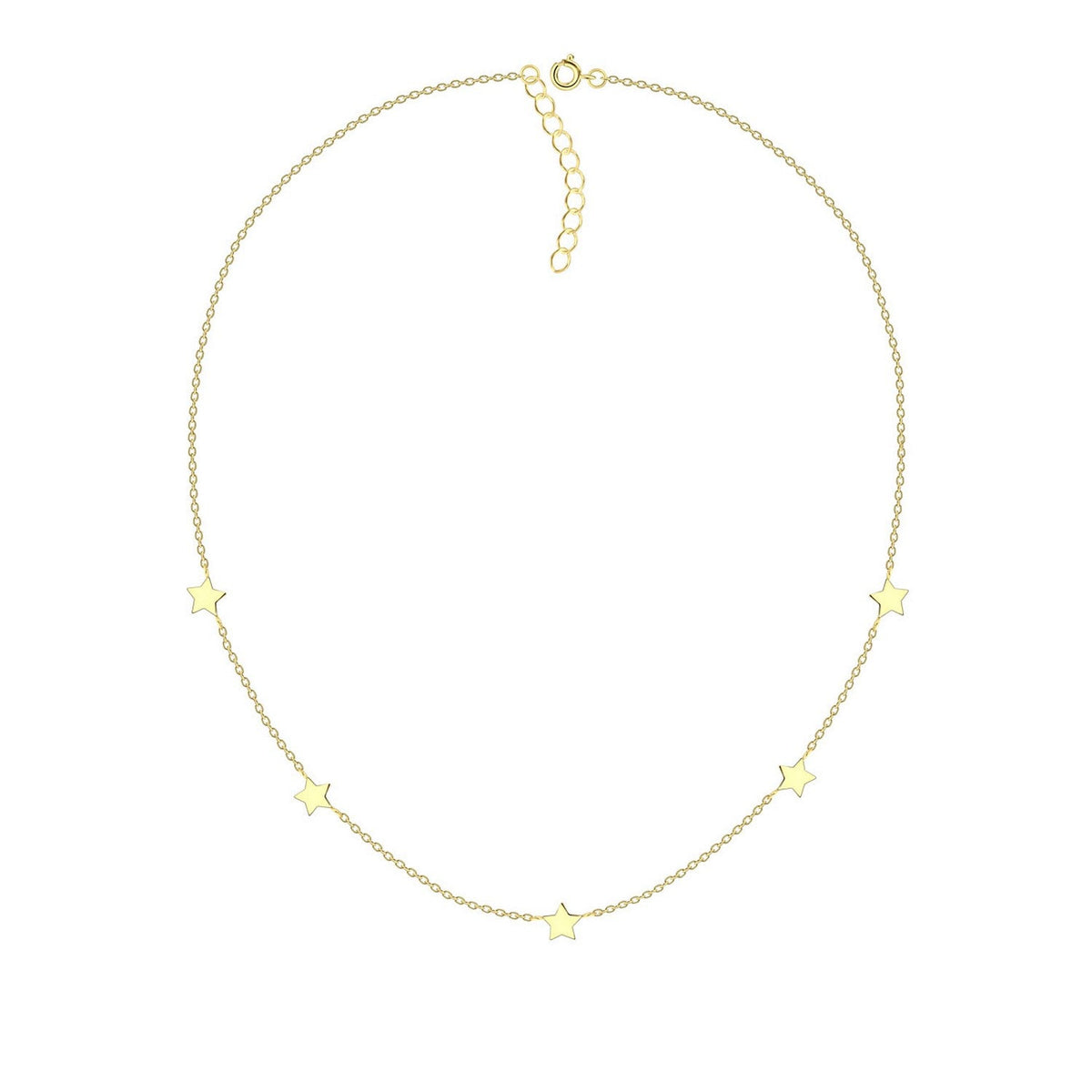 Dew Gold Plated Star Station 18 Inch Necklace