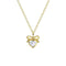 Dew Gold Plated Dainty Heart Bow CZ 18 Inch Necklace