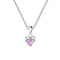 Dew Pink Dainty Heart Bow CZ Pendant