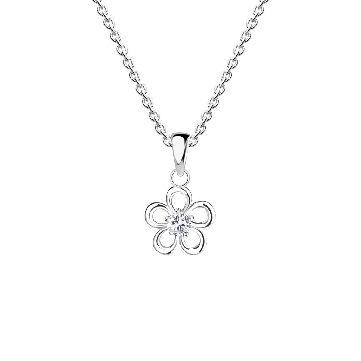 Dew Open Flower CZ Pendant