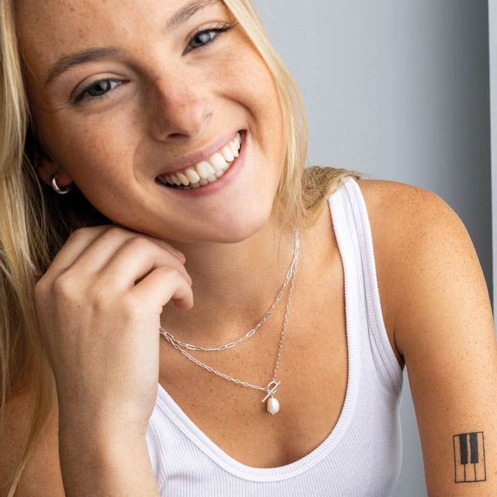 Dew 10mm Freshwater Pearl T-Bar 18" Necklace 97737FP