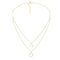 Dew Gold Plated Layered Double Heart 18" Necklace 97015GD