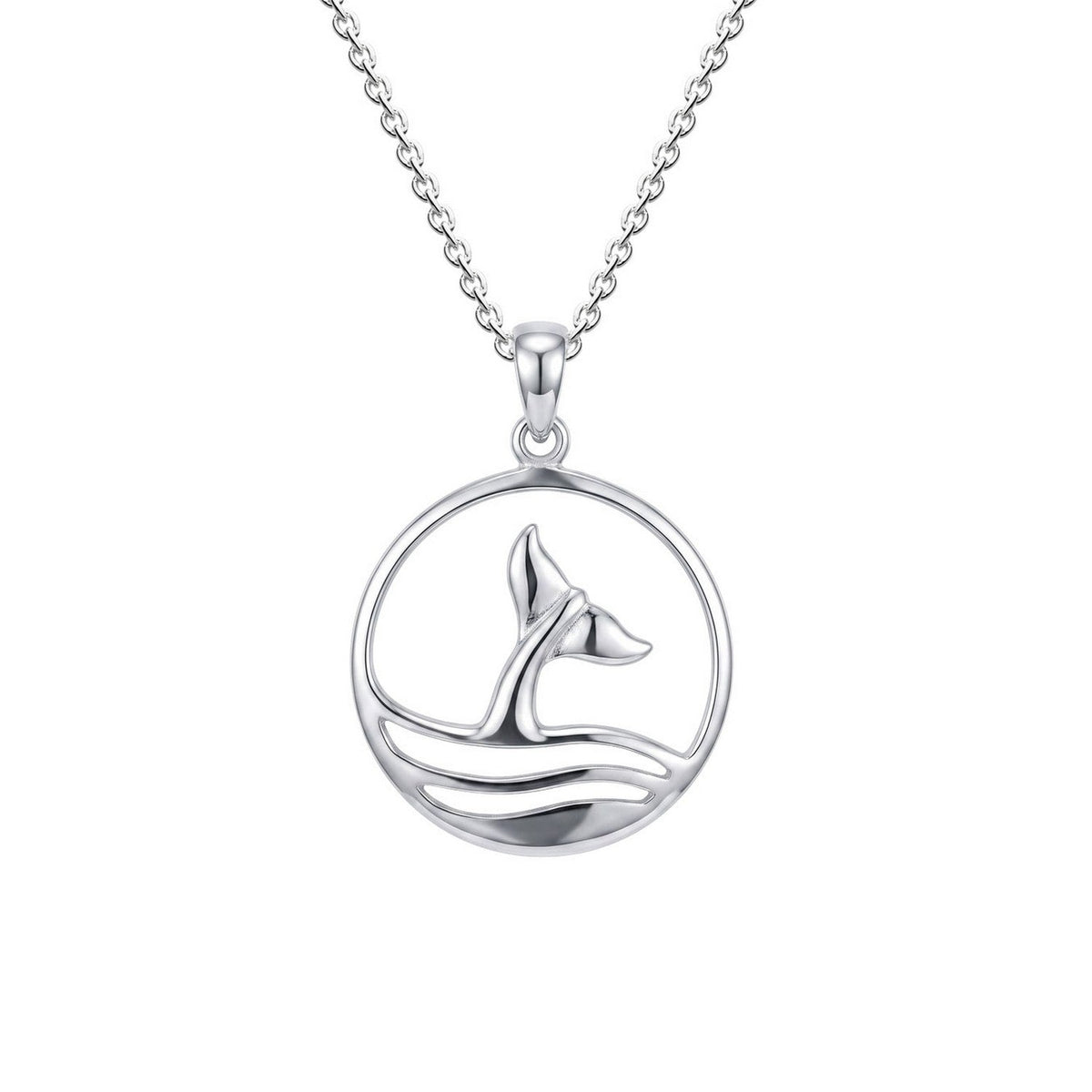 Dew Whale Tail Disc Pendant