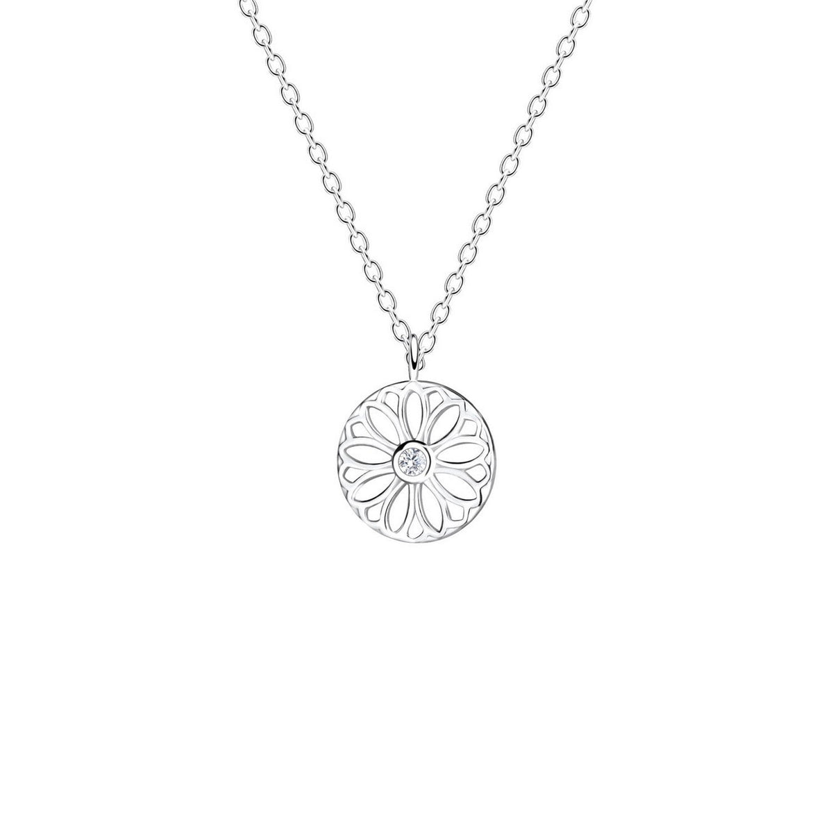 Dew Floral CZ 18 Inch Necklace