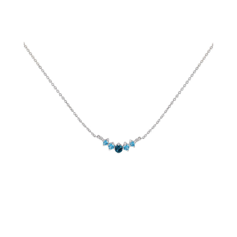 Dew Blue Curve Zirconia 18 Inch Necklace 98647BLZ