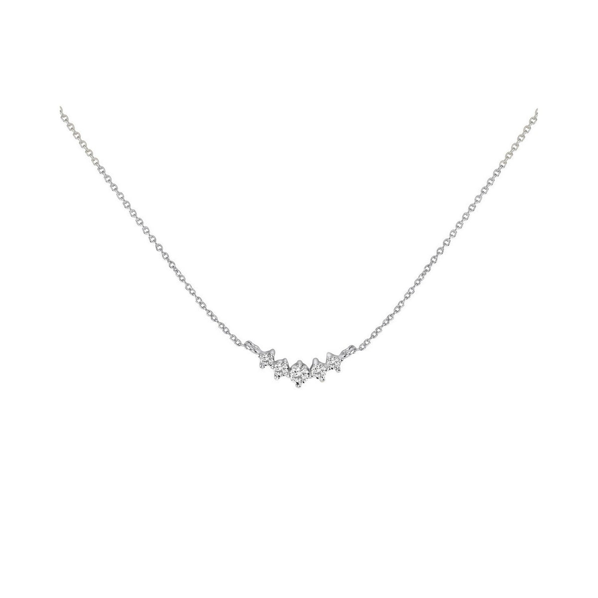 Dew Curve CZ 18 Inch Necklace