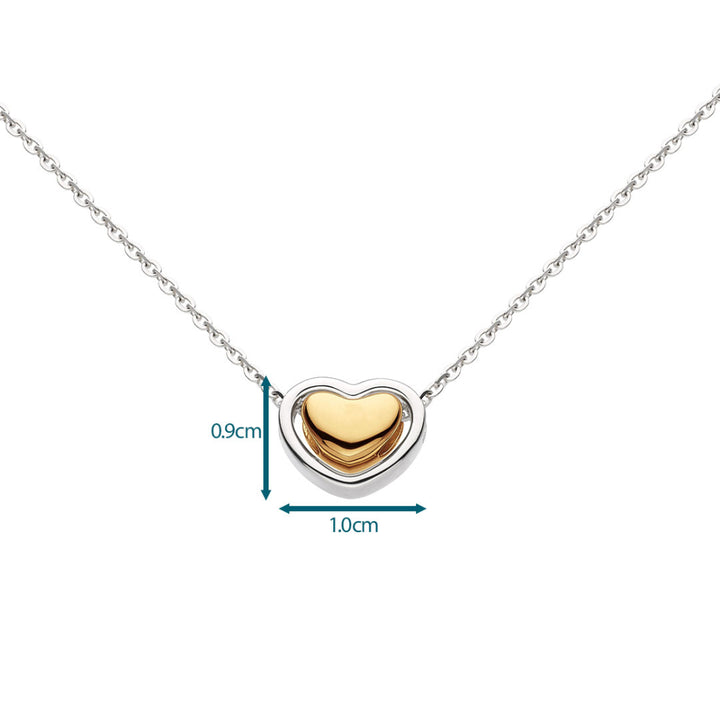 Necklace with a heart-shaped pendant on a white background