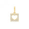 9C Yellow Gold Zirconia Heart&Square Charm PN1137Acotis Gold JewelleryPN1137