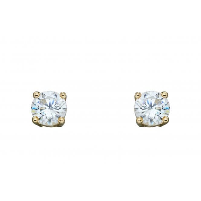 9ct April Cubic Zirconia 4mm Stud Earrings GE2329Elements GoldGE2329