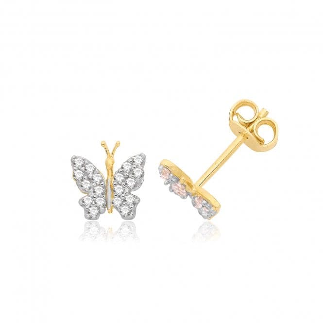 9ct Butterfly Studs ES1001Acotis Gold JewelleryES1001