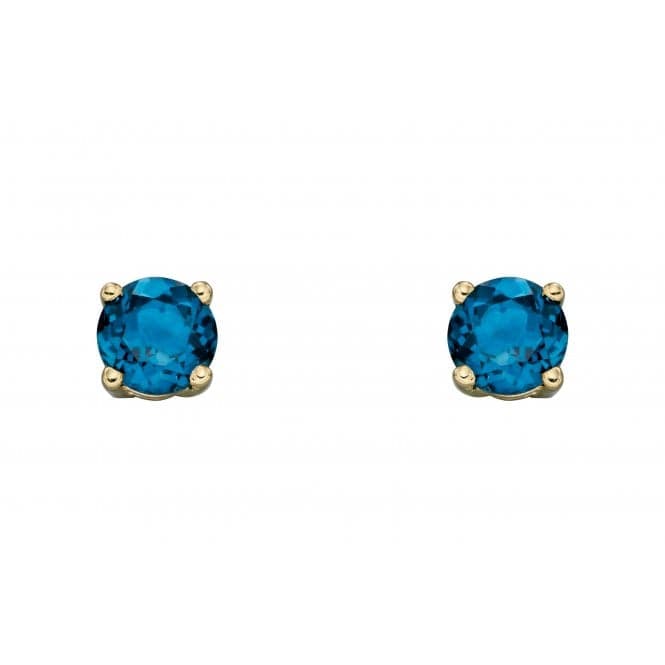 9ct December London Blue Topaz 4mm Stud Earrings GE2337Elements GoldGE2337