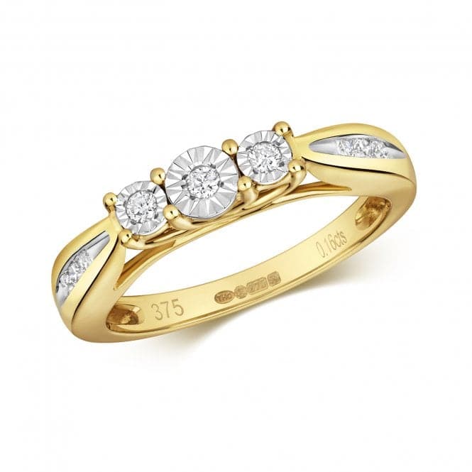 9ct Diamond 3 Stone Gold Rings RD327Diamond JewelleryRD327/J