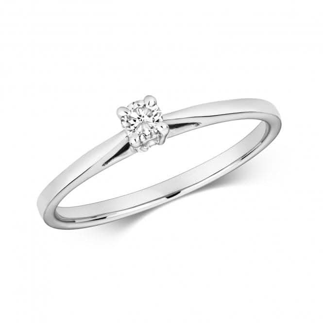 9ct Diamond 4 Claw Solitaire White Gold Rings RD612WDiamond JewelleryRD612W/J