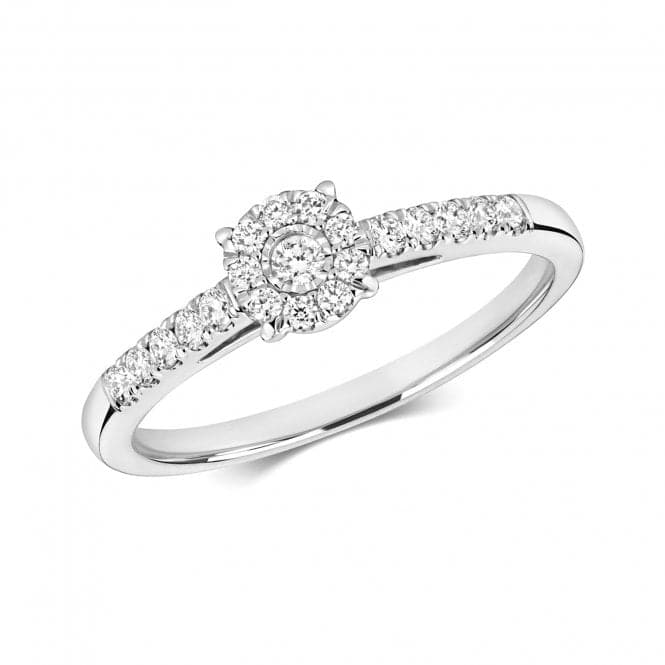 9ct Diamond Brilliant Illusion Solitaire White Gold Rings RD697WDiamond JewelleryRD697W/J