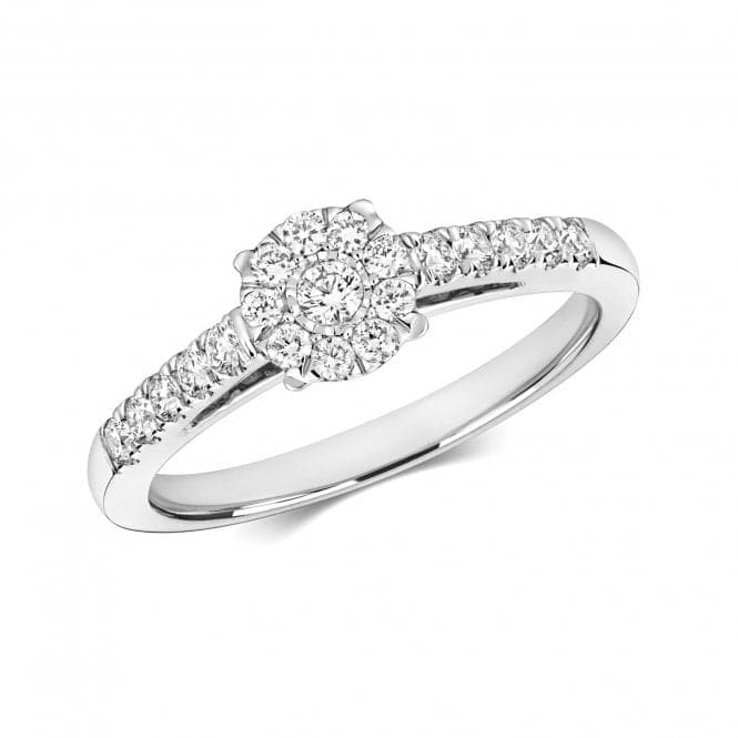 9ct Diamond Brilliant Illusion Solitaire White Gold Rings RD698WDiamond JewelleryRD698W/J