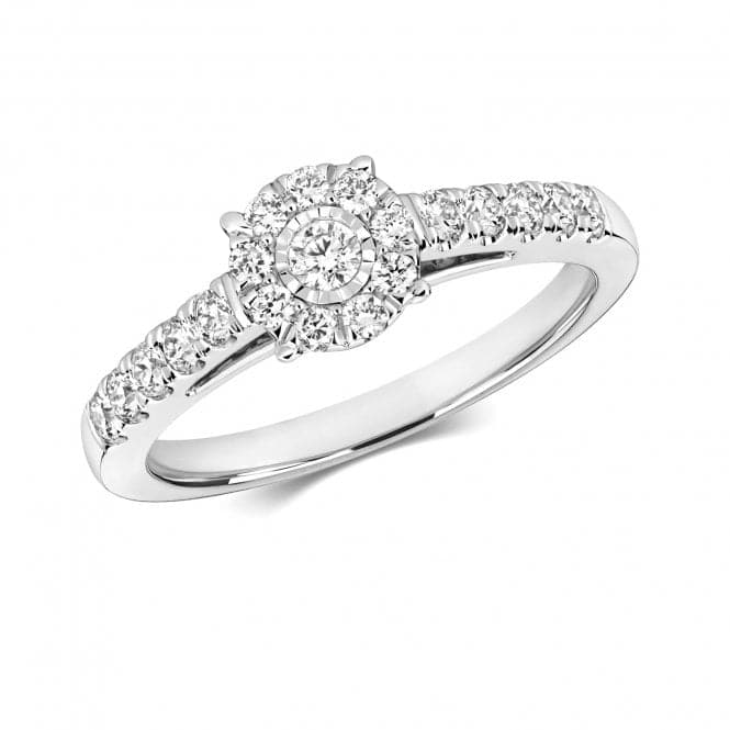 9ct Diamond Brilliant Illusion Solitaire White Gold Rings RD699WDiamond JewelleryRD699W/J