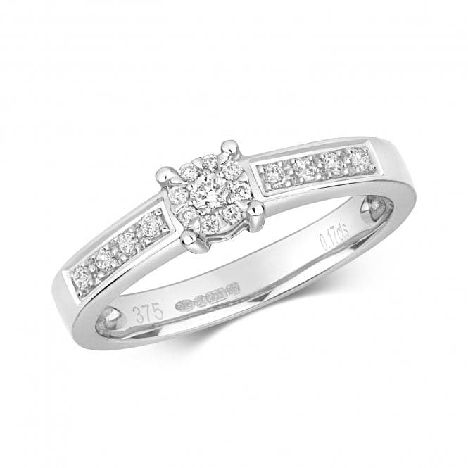 9ct Diamond Brilliant Range Set Shoulders White Gold Ring RD117WDiamond JewelleryRD117W/J