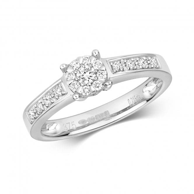 9ct Diamond Brilliant Range Set Shoulders White Gold Ring RD118WDiamond JewelleryRD118W/J