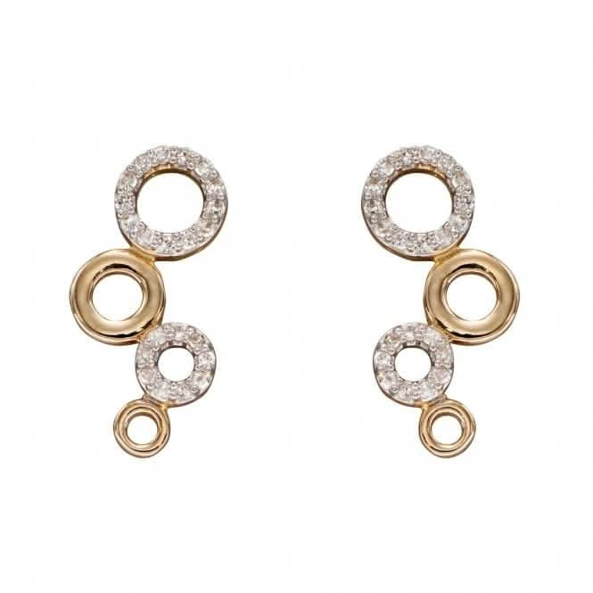 9ct Diamond Bubble Yellow Gold Earrings GE2354