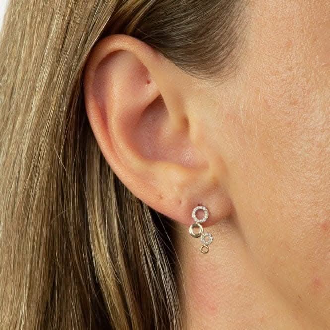 9ct Diamond Bubble Yellow Gold Earrings GE2354