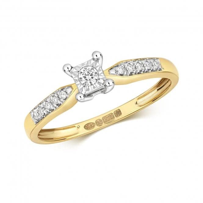 9ct Diamond Illusion Set Gold Rings RD584Diamond JewelleryRD584/J